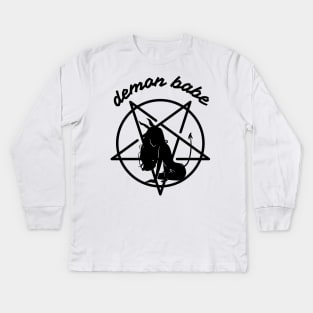 Demon babe / BLACK / Kids Long Sleeve T-Shirt